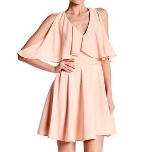 NEW JAY X JAYGODFREY PINK COLD-SHOULDER MINI DRESS